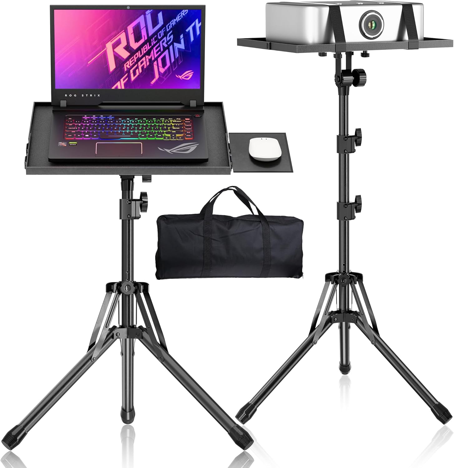 GSOW Projector Stand Tripod with Mouse Tray and Carry Bag