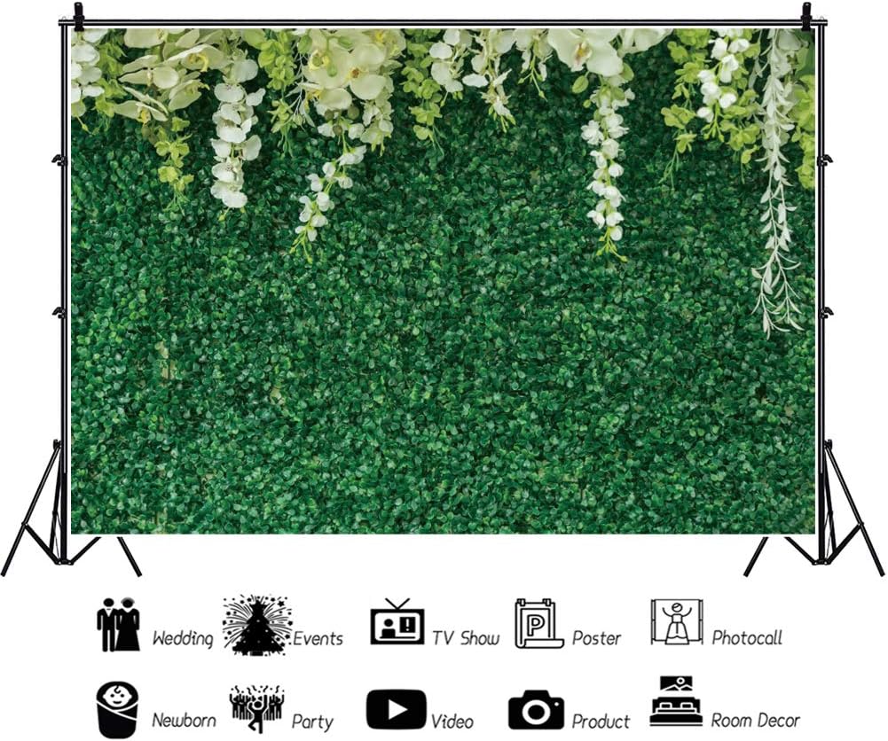 AOFOTO 7x5ft Greenery Leaves Wedding Backdrop
