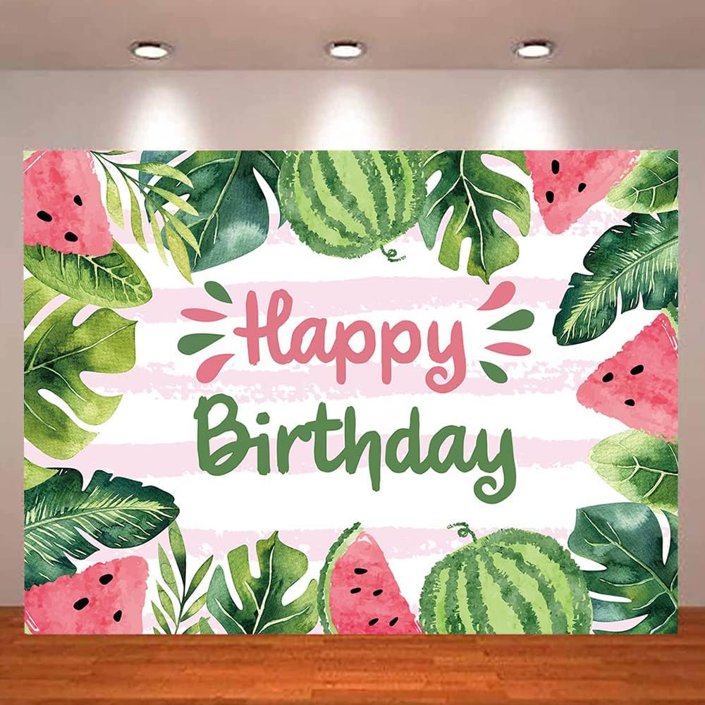 8x6ft Summer Fruit Watermelon Photo Backdrop for Birthday Parties and Baby Showers
