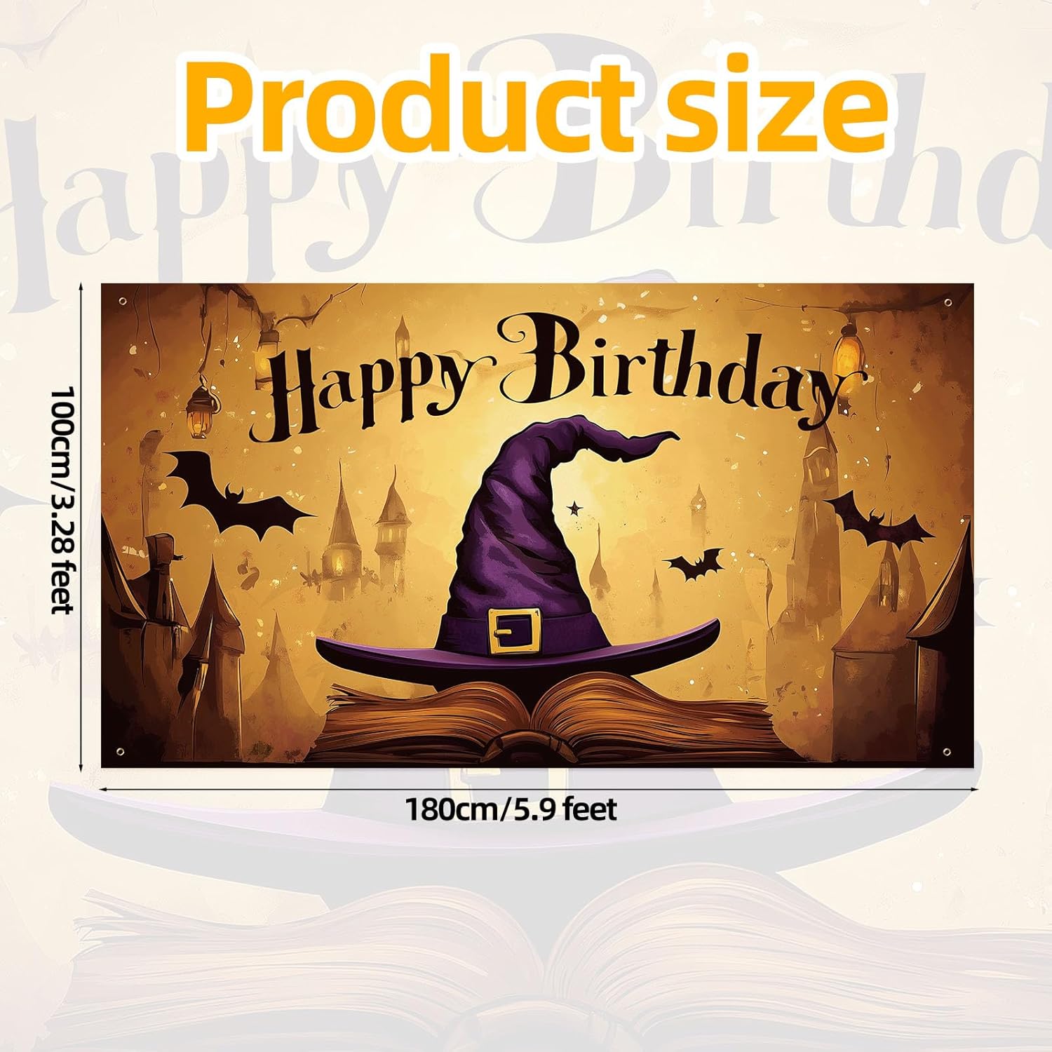 Magic Wizard Birthday Backdrop - 59x328ft
