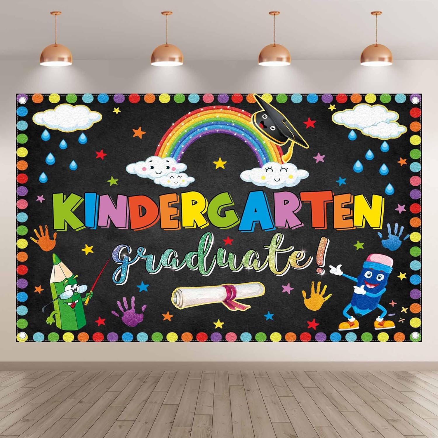 96x60 Inch Graduation Backdrop for Kids