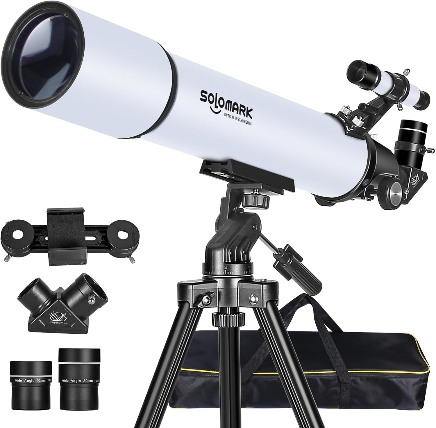 SOLOMARK High Powered 80mm Refractor Telescope for Adults Beginners