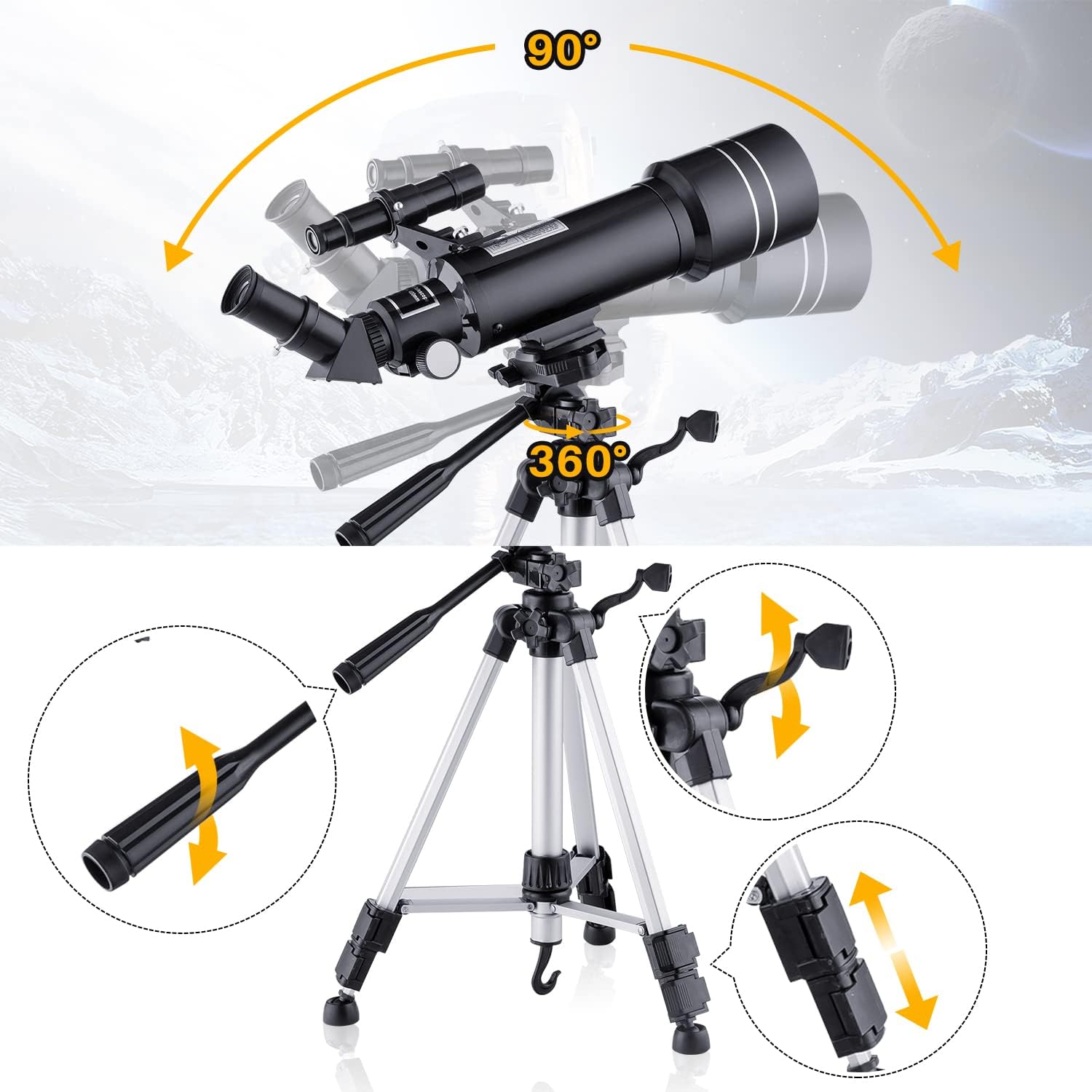 HUTACT HD 400 Telescope for Kids and Adults
