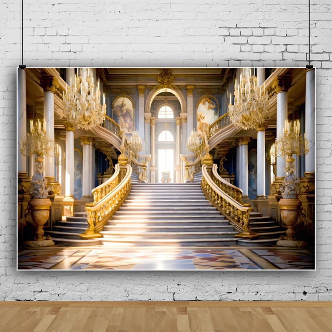 Leyiyi 10x8ft Elegant Hall Backdrop for Photography