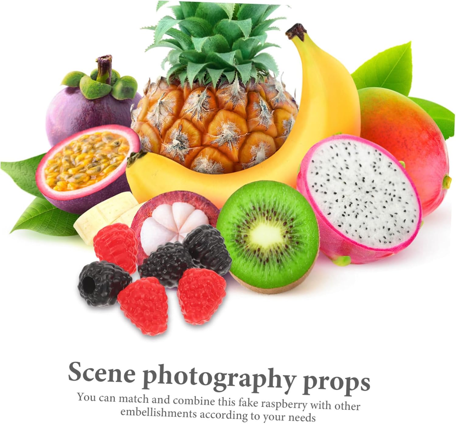 Amosfun 6Pcs Artificial Raspberry Posing Props