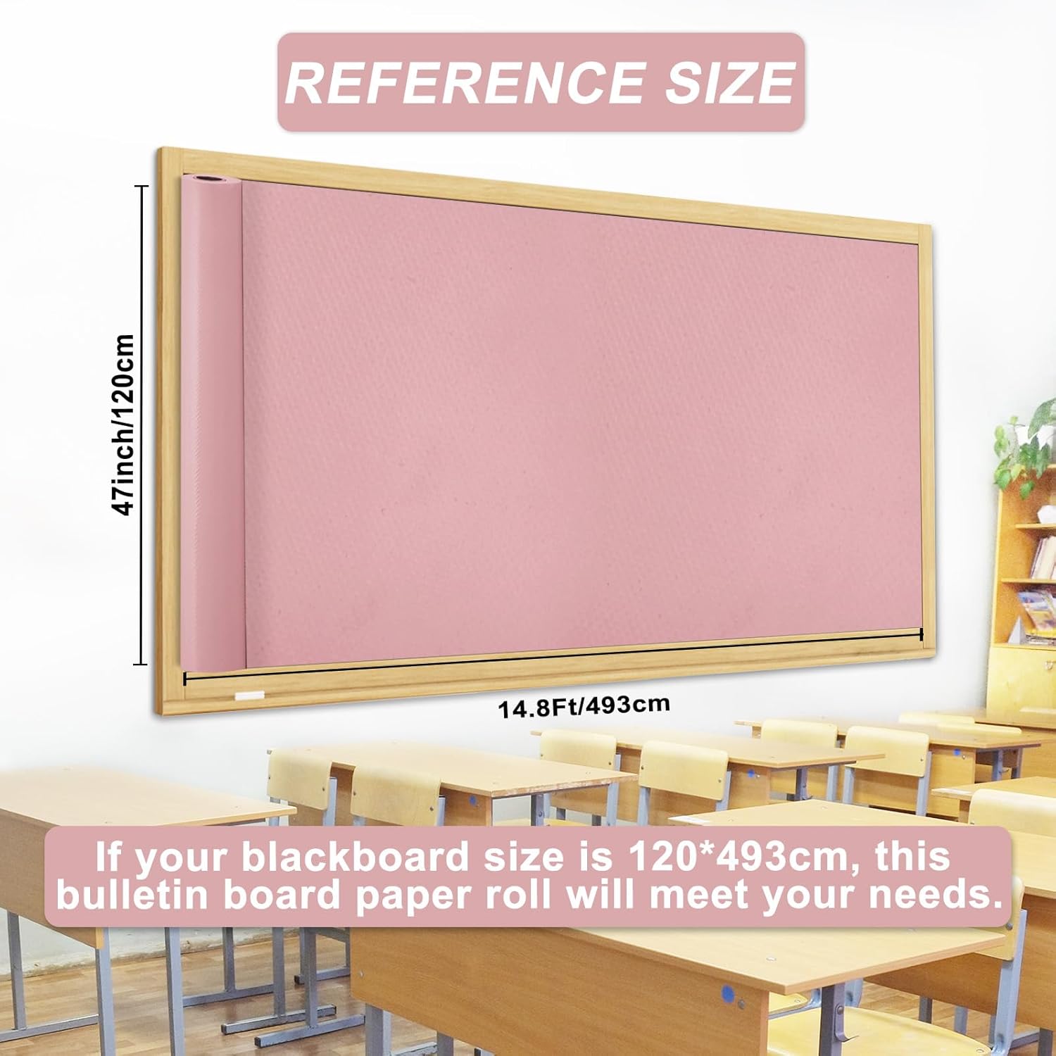 Pink Fabric Bulletin Board Paper Roll 148FT x 47IN