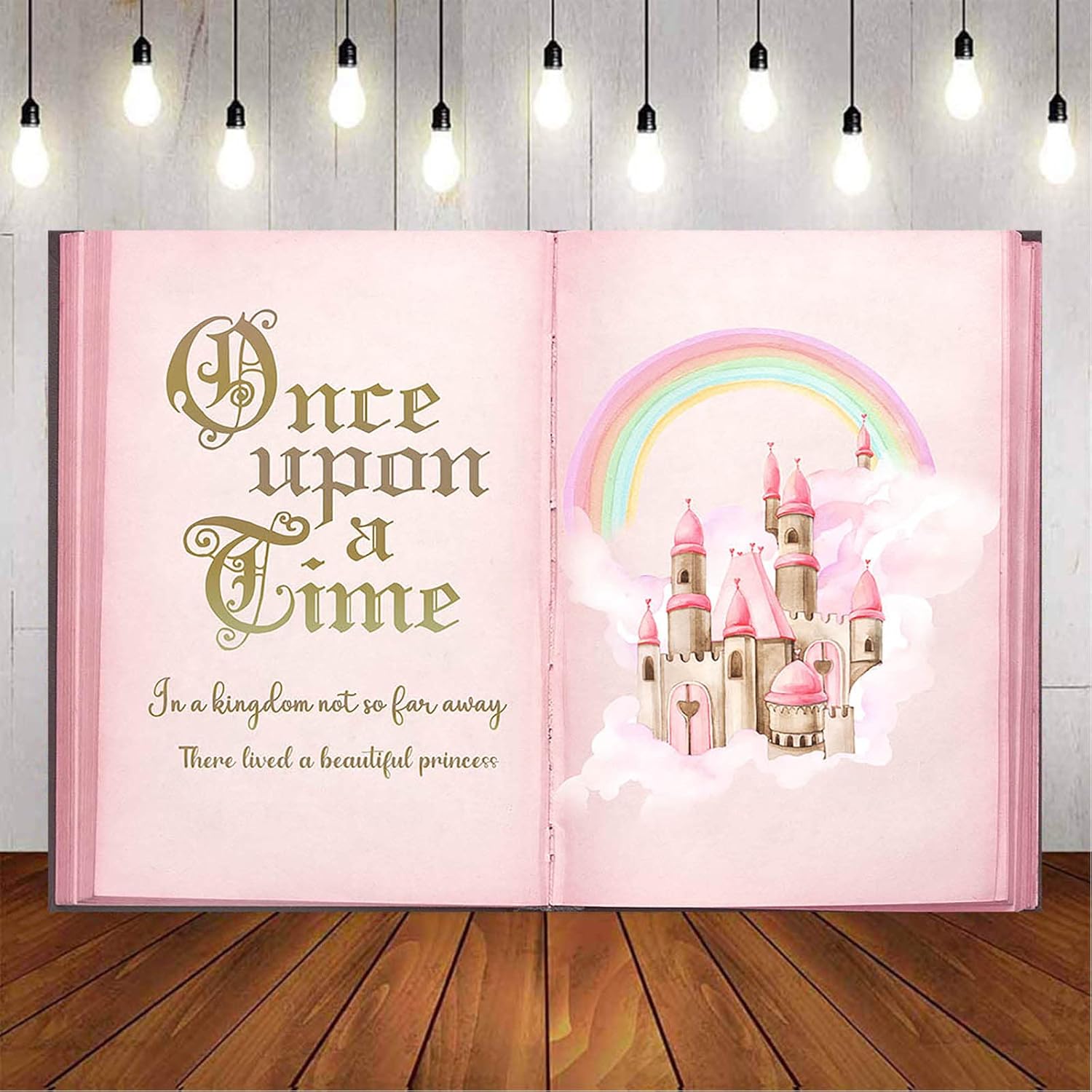 Aumeko Pink Fairytale Castle Photo Backdrop