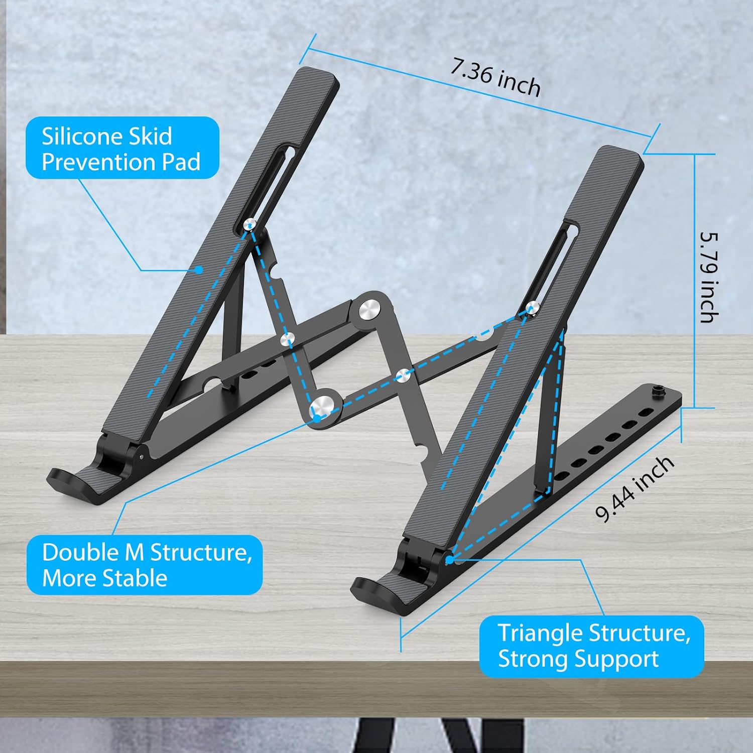 Adjustable Laptop Stand for 10-156 Laptops and Tablets