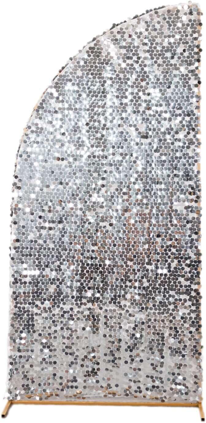 Efavormart 6ft Silver Sequin Chiara Backdrop Stand Cover