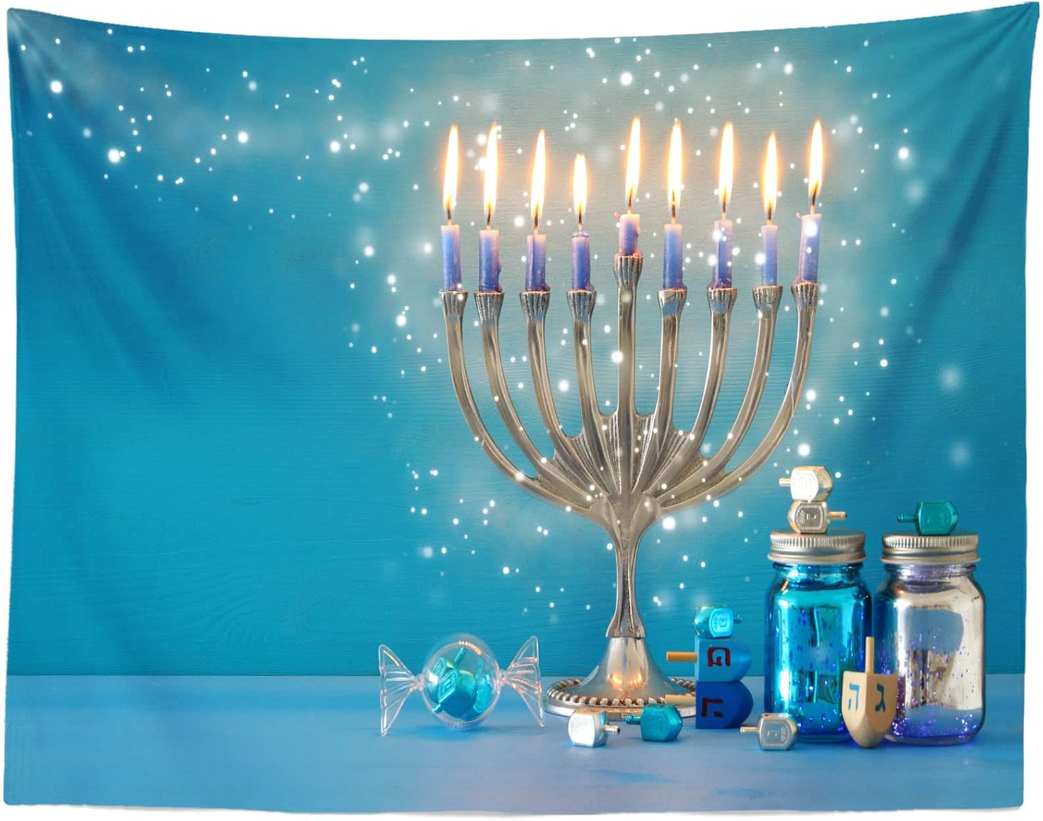 BELECO 8x6ft Hanukkah Theme Photography Backdrop