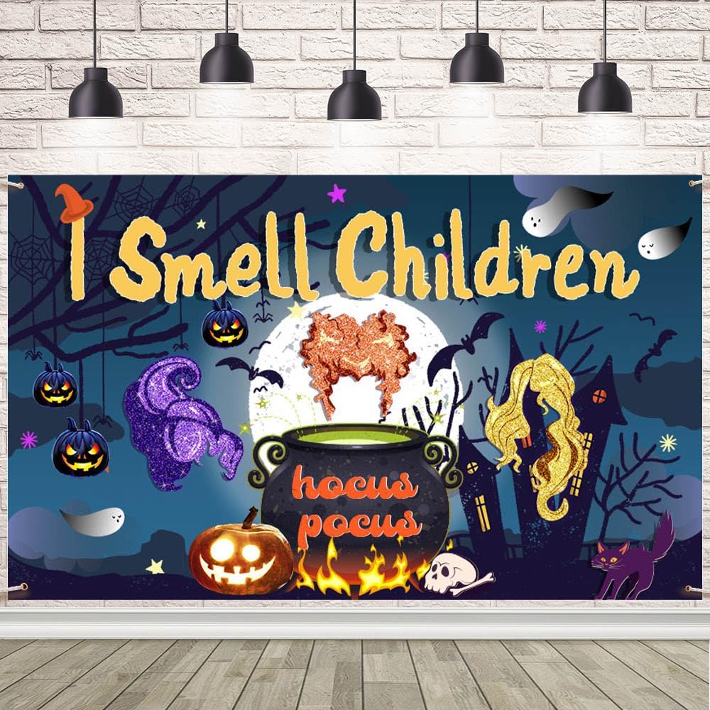 7x5ft I Smell Children Halloween Banner Backdrop for Kids Photography