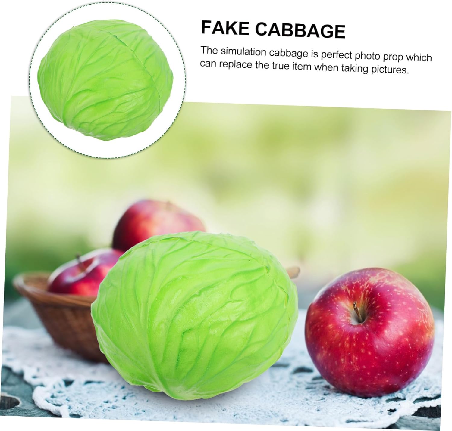 Wakauto Realistic Artificial Cabbage Photo Prop