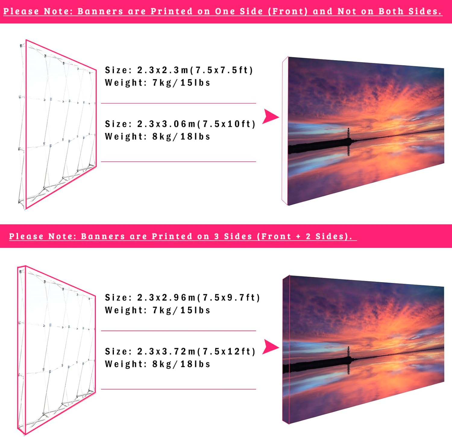 Custom Trade Show Backdrop Stand 75x12ft Aluminum Fabric Display Portable