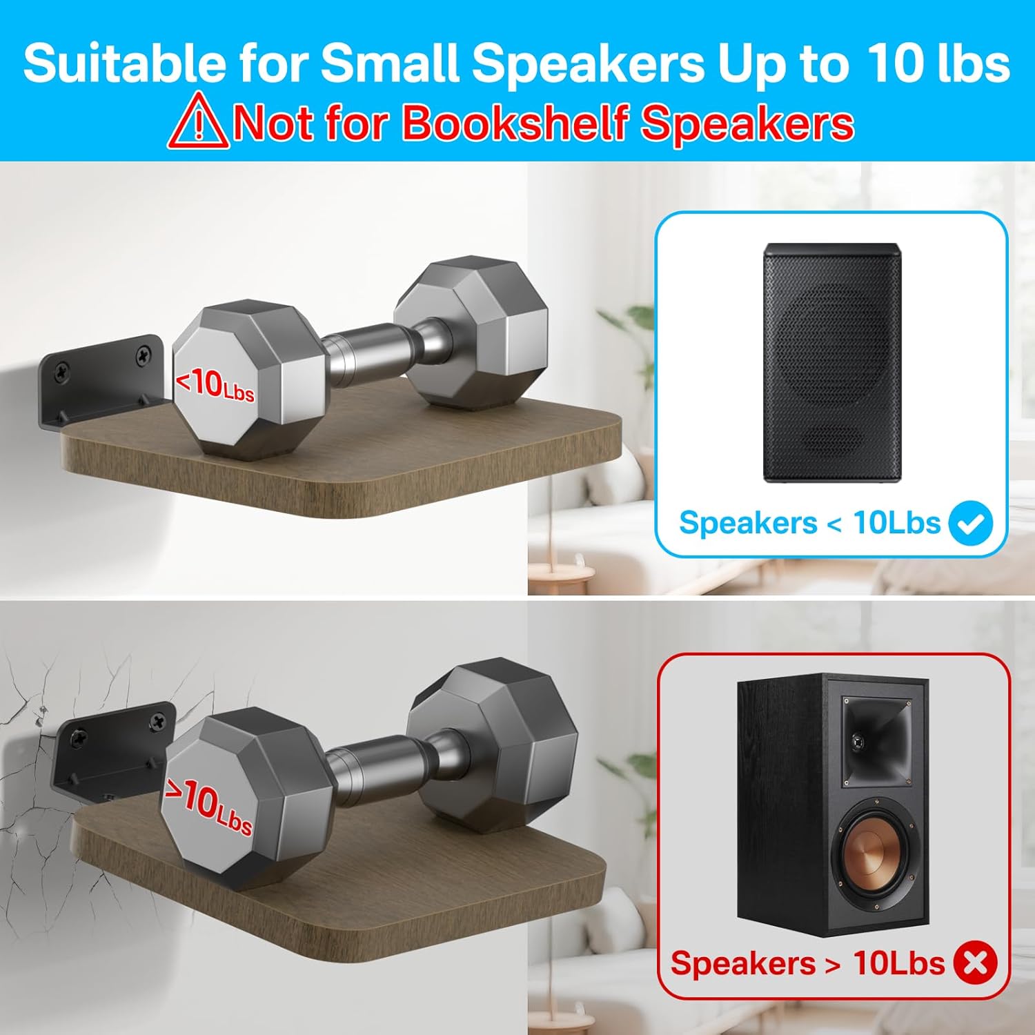 Universal Rear Speaker Shelves for Samsung Roku Sony JBL Vizio LG