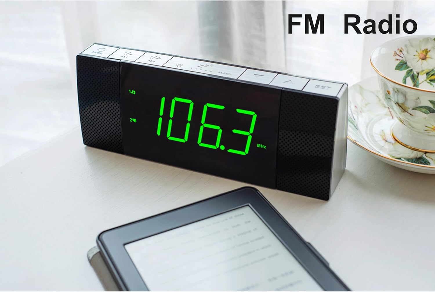 iTOMA Bedside Alarm Clock Radio with Bluetooth Speaker and FM Radio