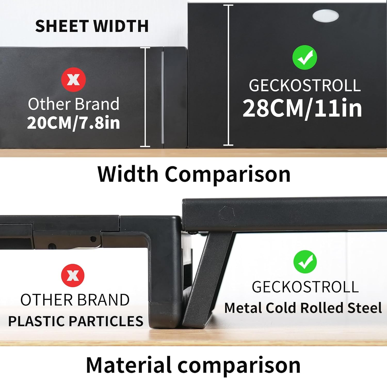 All-Metal Foldable Monitor Stand with Phone Holder