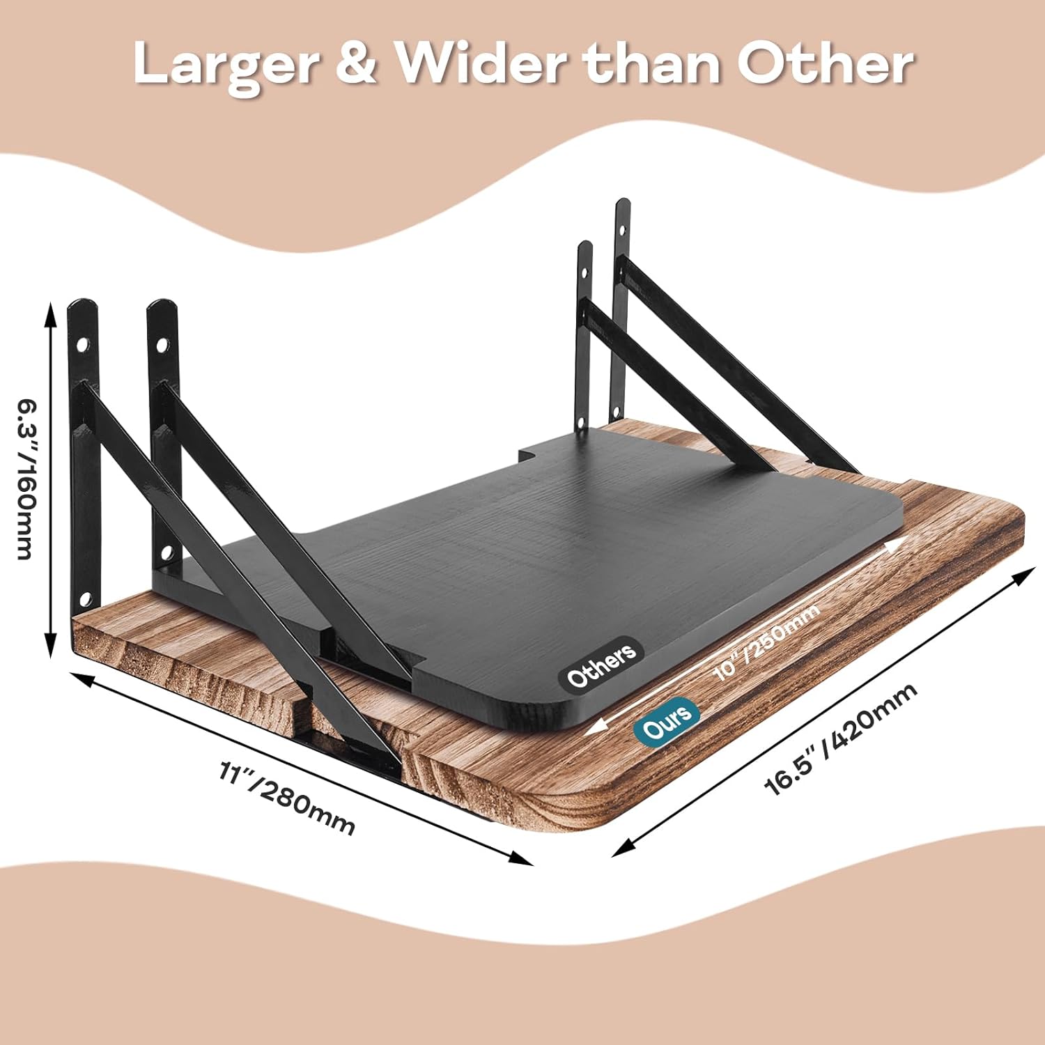 Projector Router Shelf - 162 x 11 Floating Mount Storage