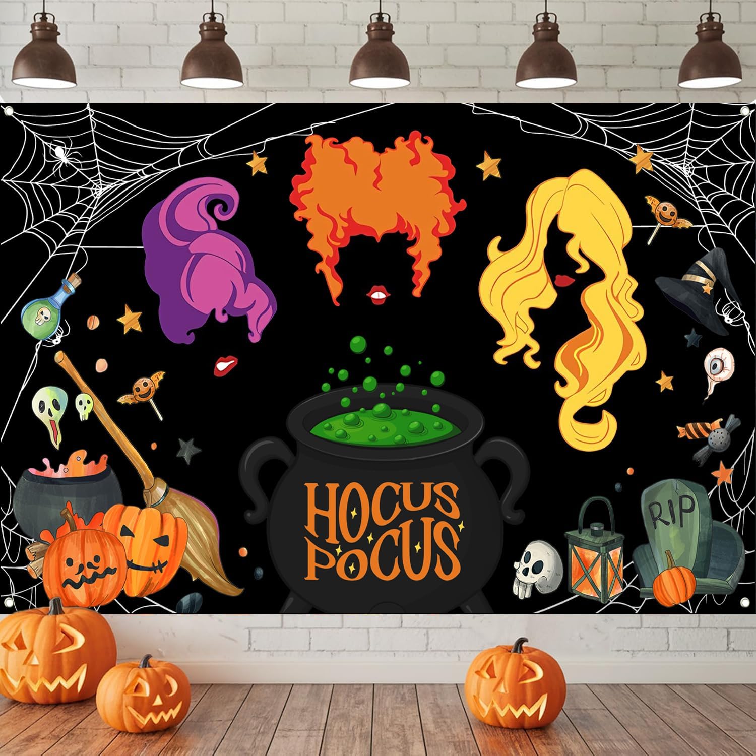 Hocus Pocus Halloween Backdrop Banner 44x72 Inches