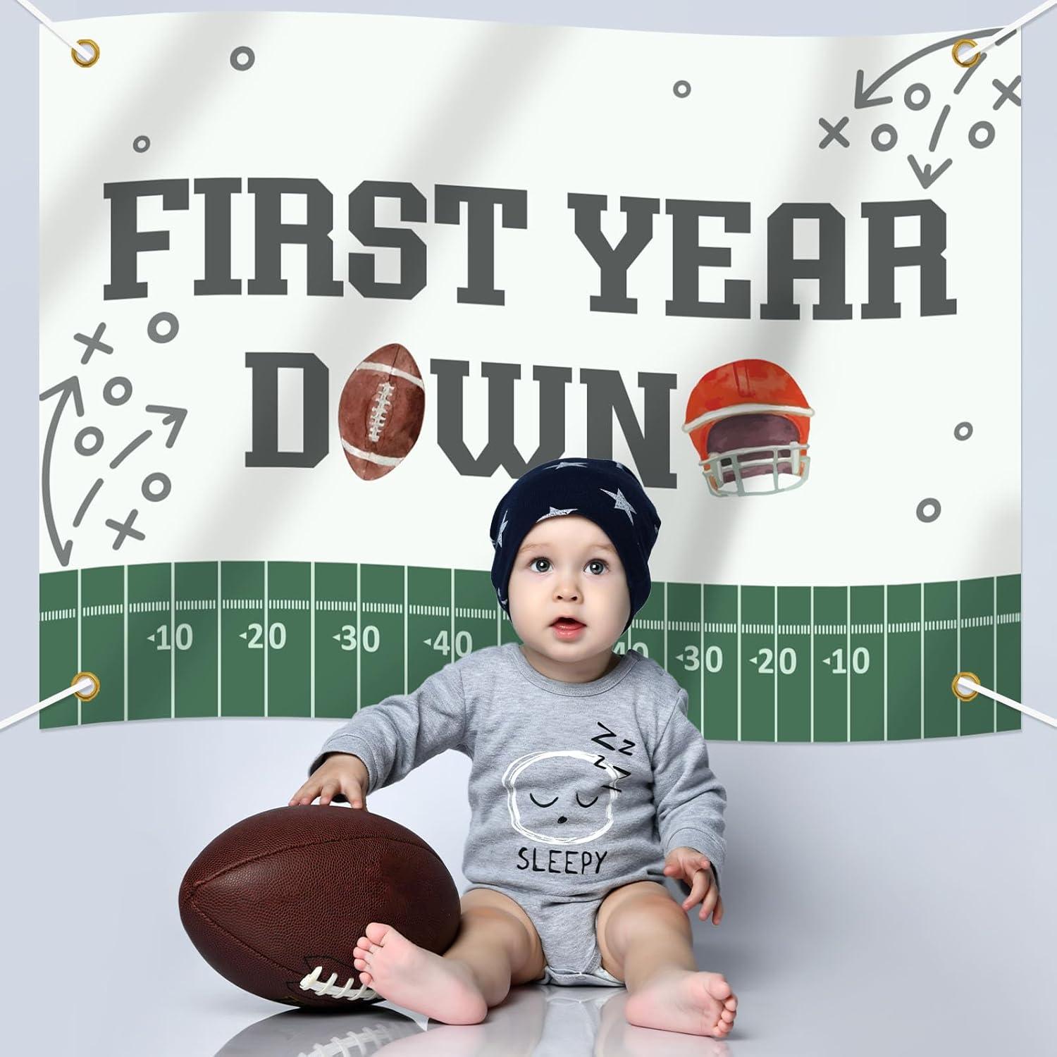 Football First Birthday Backdrop 7x5ft Decor