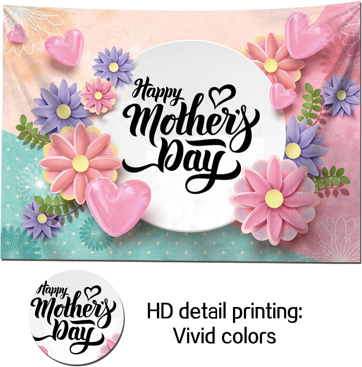 HQM 8x6FT Soft Polyester Floral Photo Background