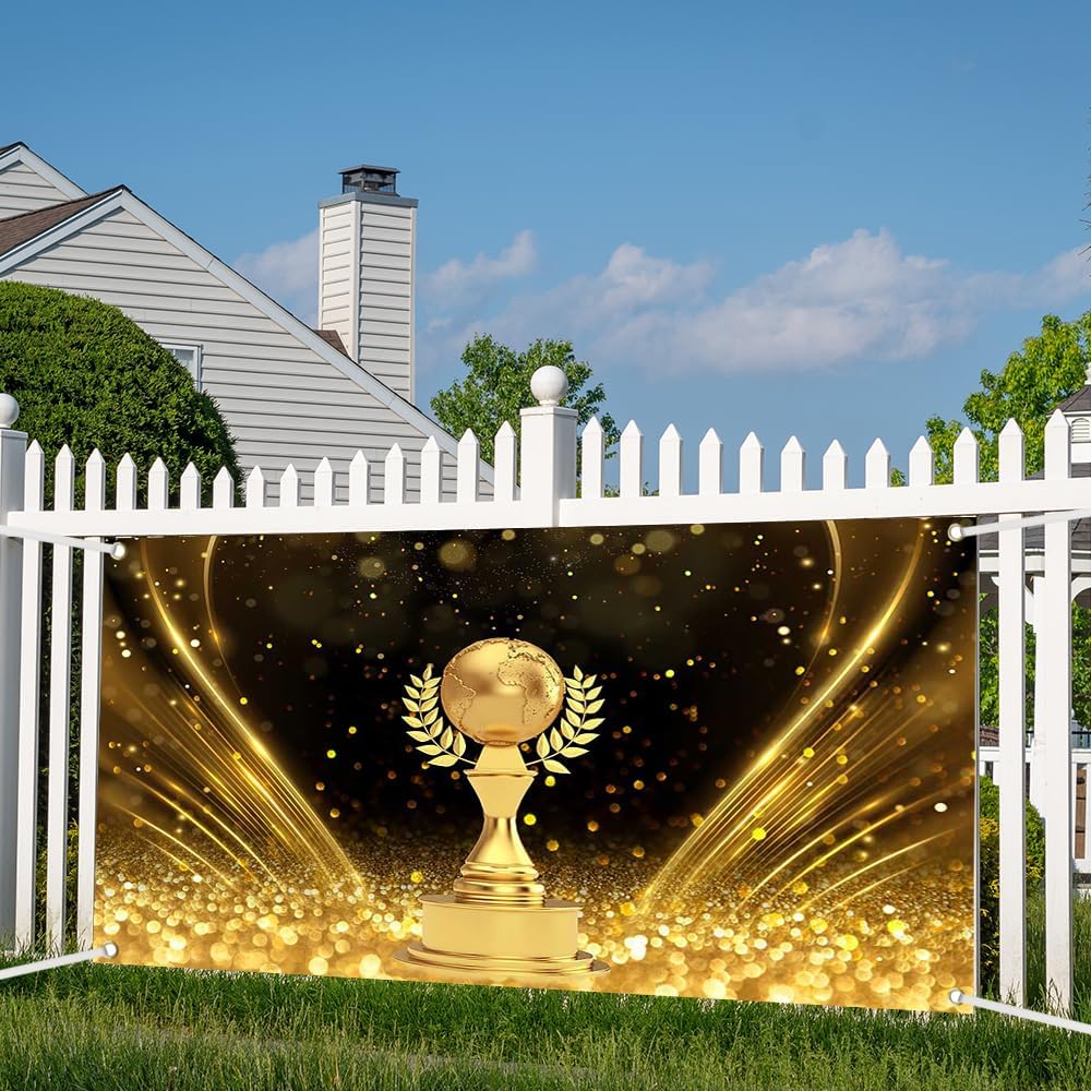 Lofaris Shiny Gold Glitter Winner Banner for Party Decor