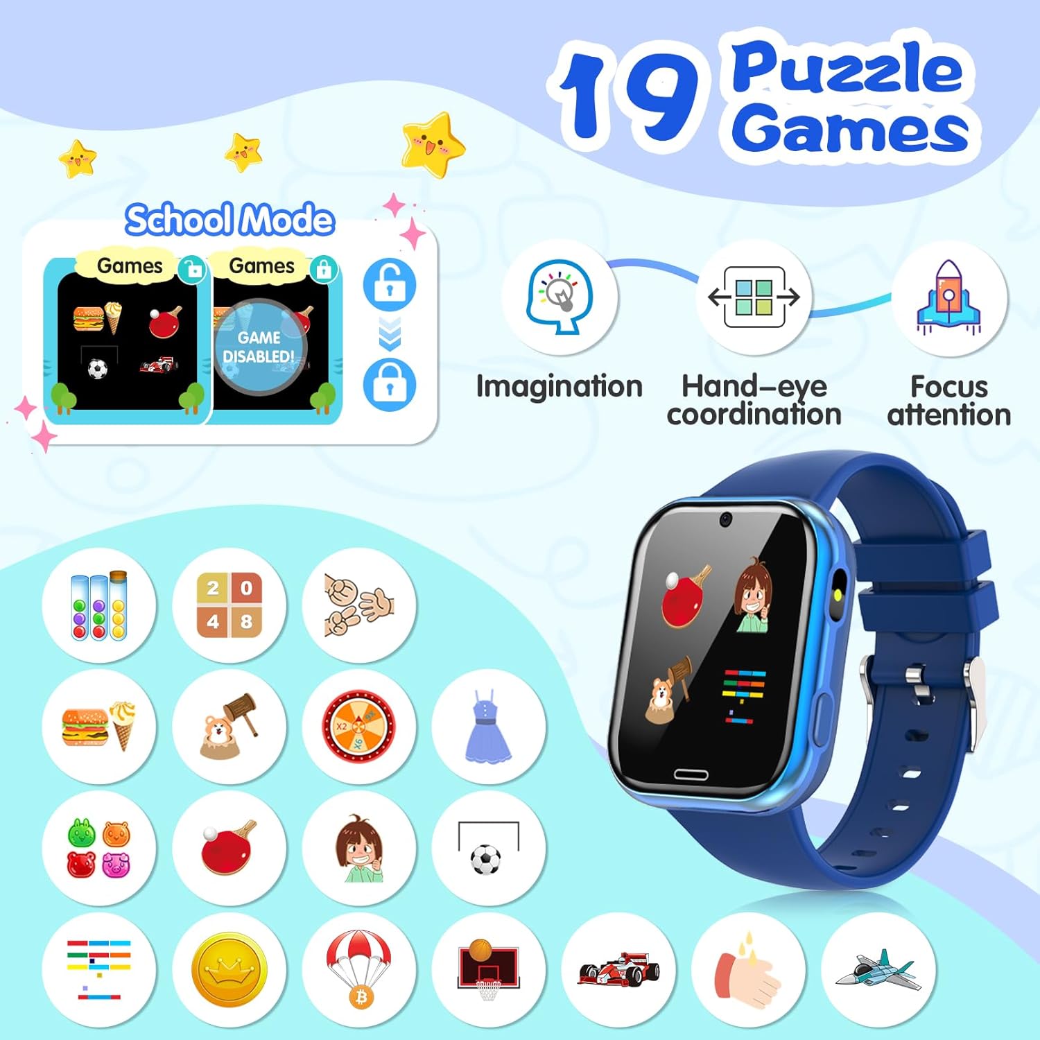 Xipax Kids Smartwatch with 19 Games and Camera