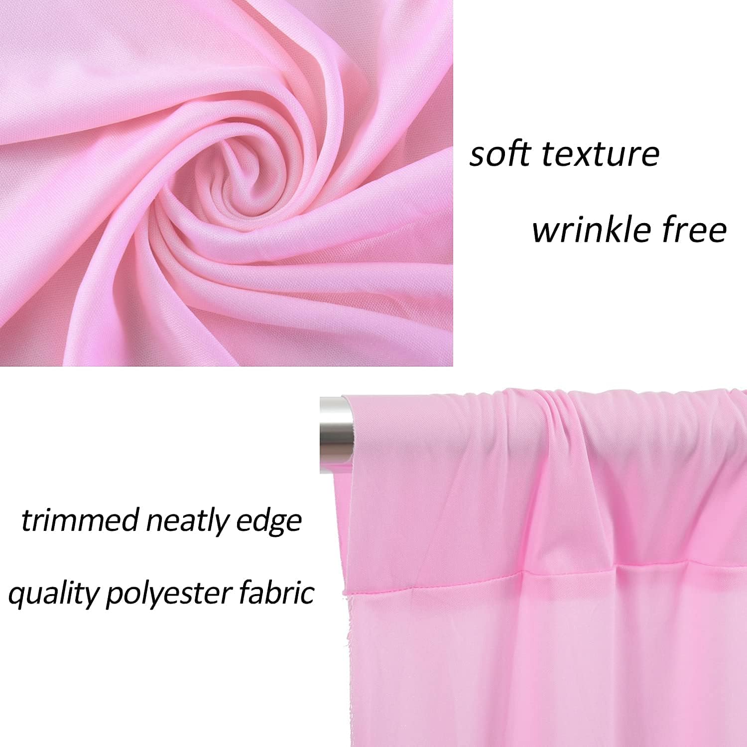AK TRADING CO 10ft x 8ft Pink IFR Polyester Backdrop Drapes