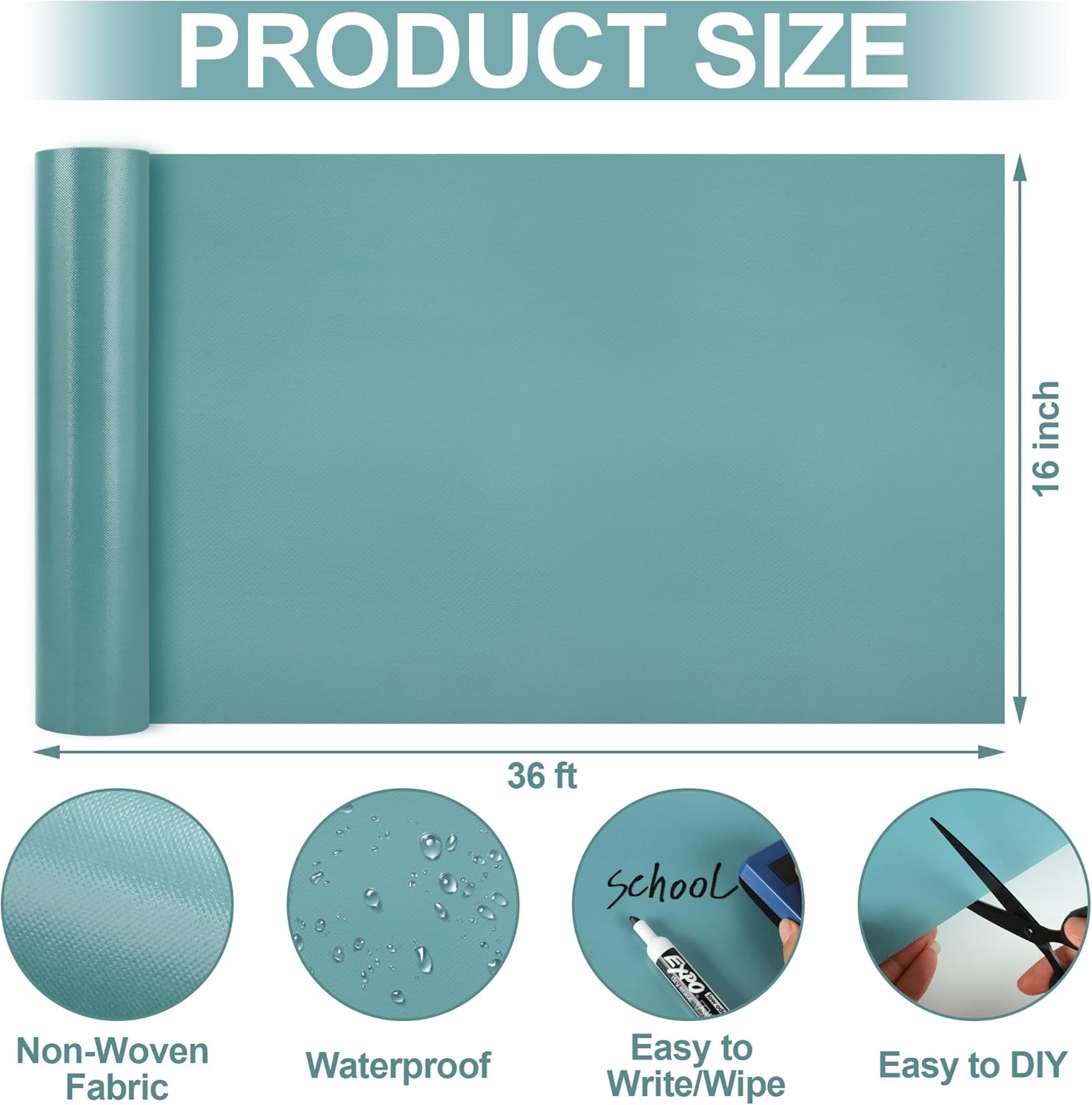Calming Blue Bulletin Board Roll Classroom Non-Woven Fabric Background