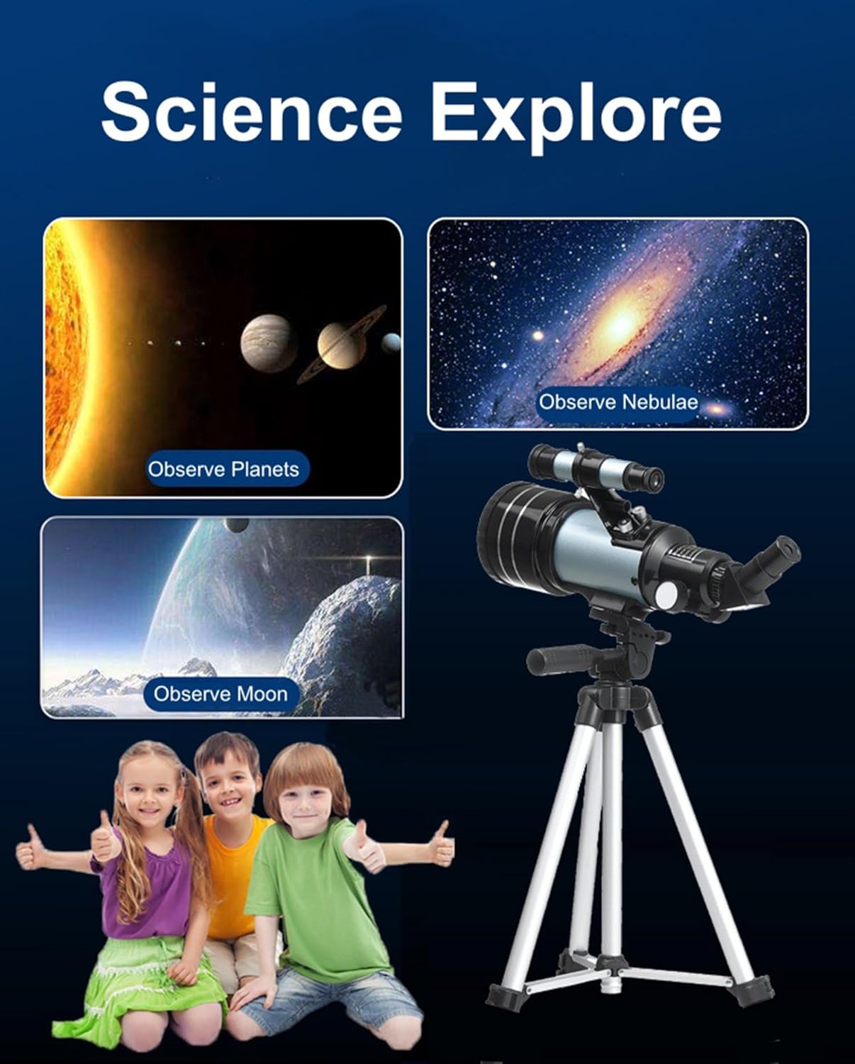 Hoorawwi 70mm Aperture Telescope for Kids and Adults