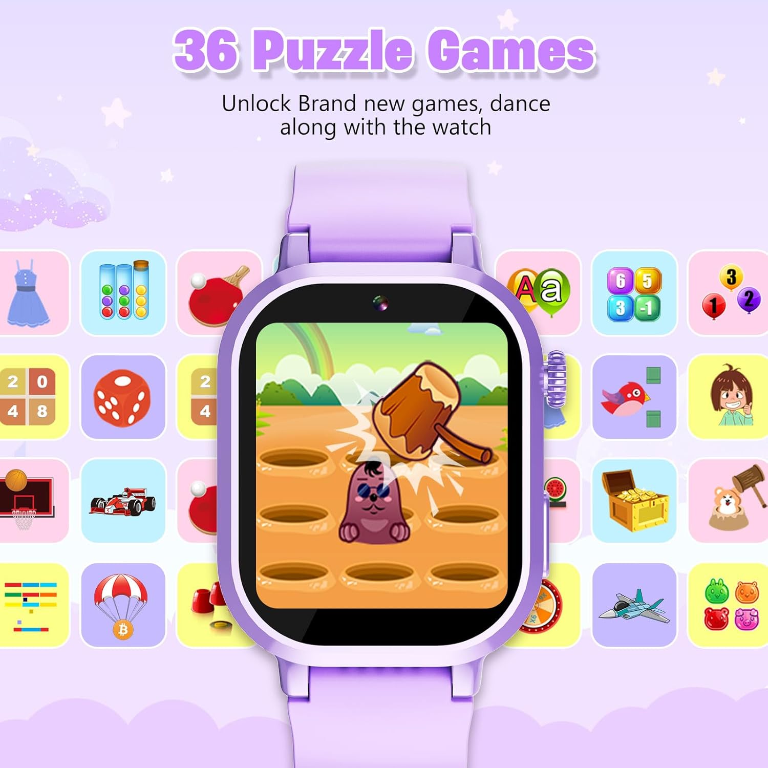 Kids Waterproof Smart Watch with HD Camera and 39 Puzzle Games