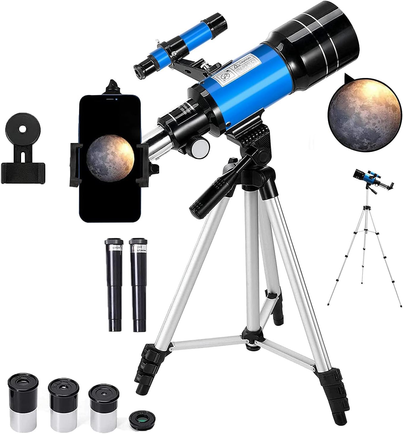 Alkinshue 70mm Aperture Refractor Telescope for Kids and Beginners