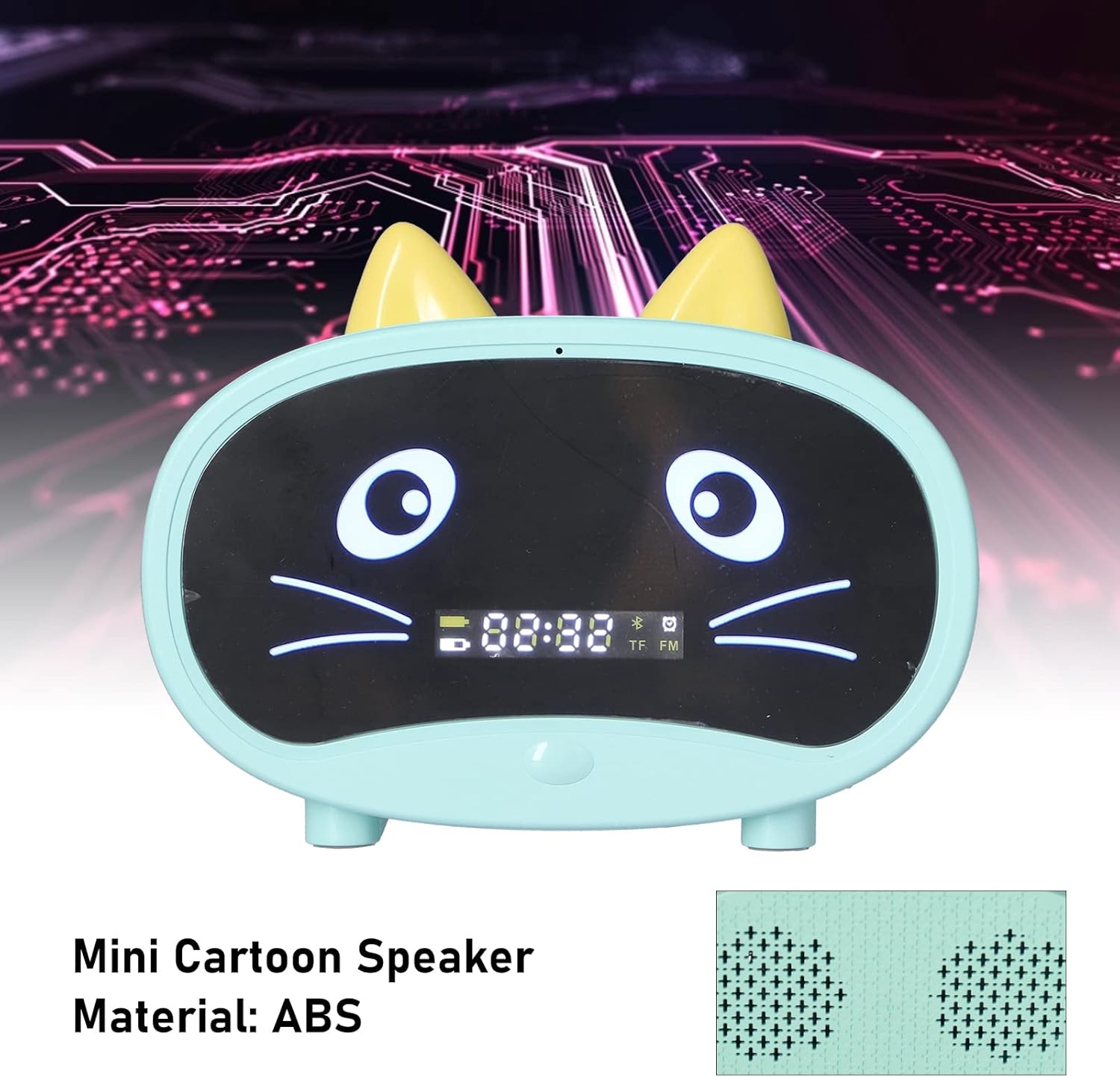 Cute Cat Ear Bluetooth Speaker with Dual Alarm