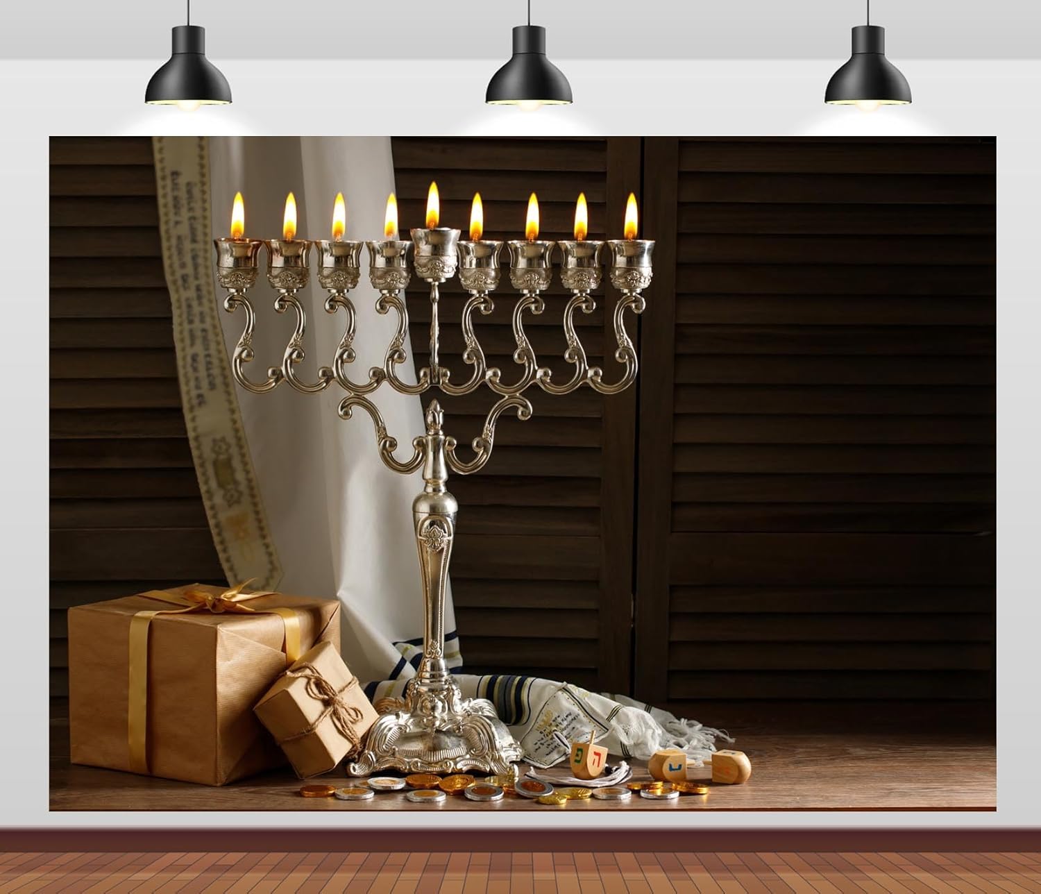 CORFOTO 8x6ft Hanukkah Religious Backdrop Banner