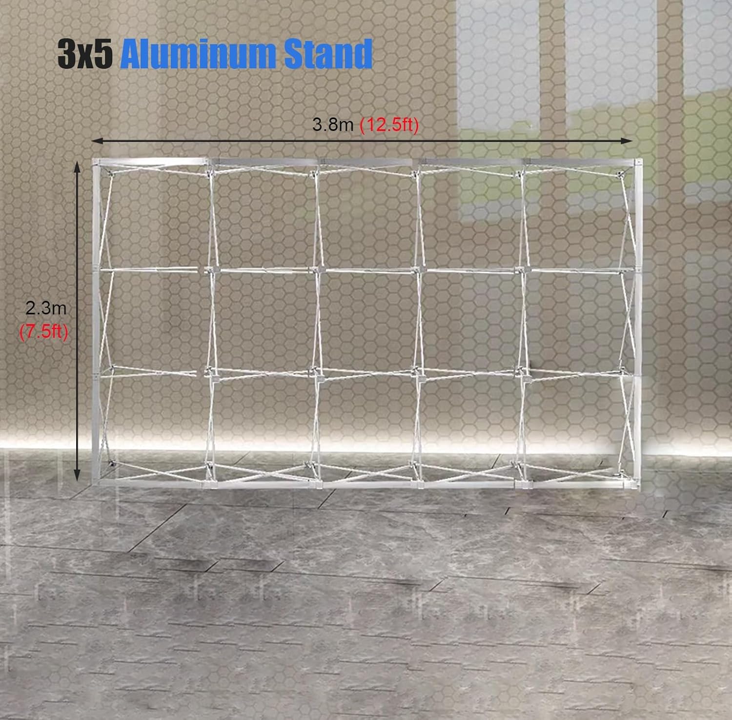 Collapsible Pop Up Exhibition Frame with Support Rods 23x38m