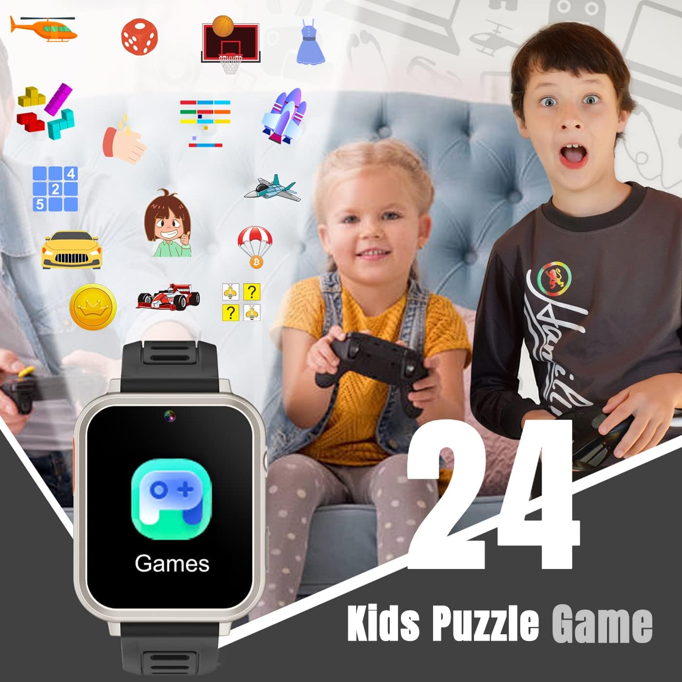 Kids Smart Watch with HD Camera and 24 Puzzle Games