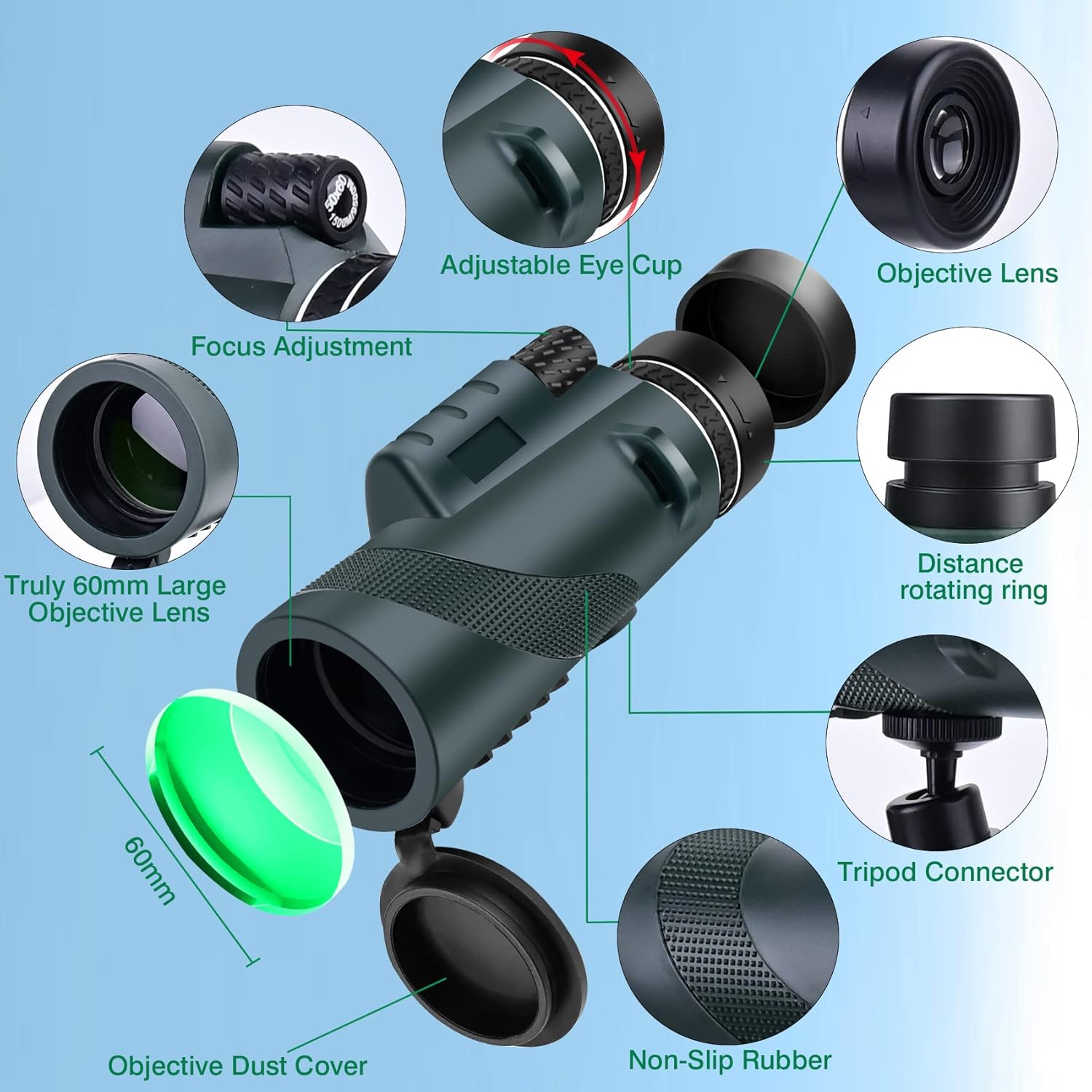 80x100 HD High-Powered Monocular Telescope