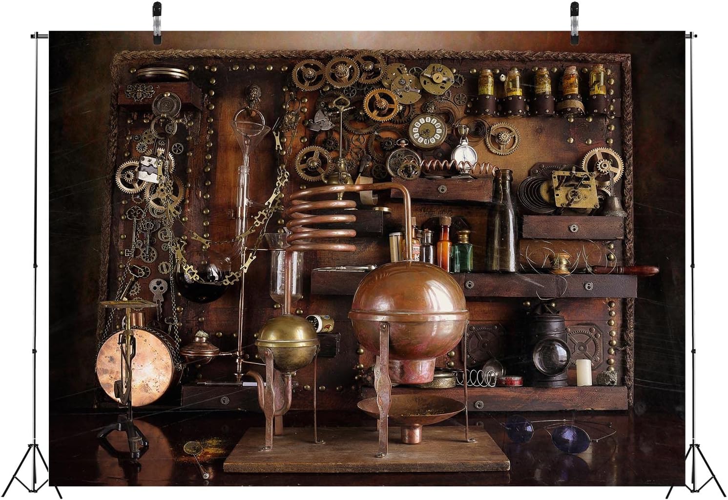 BELECO 9x6ft Vintage Steampunk Distiller Backdrop