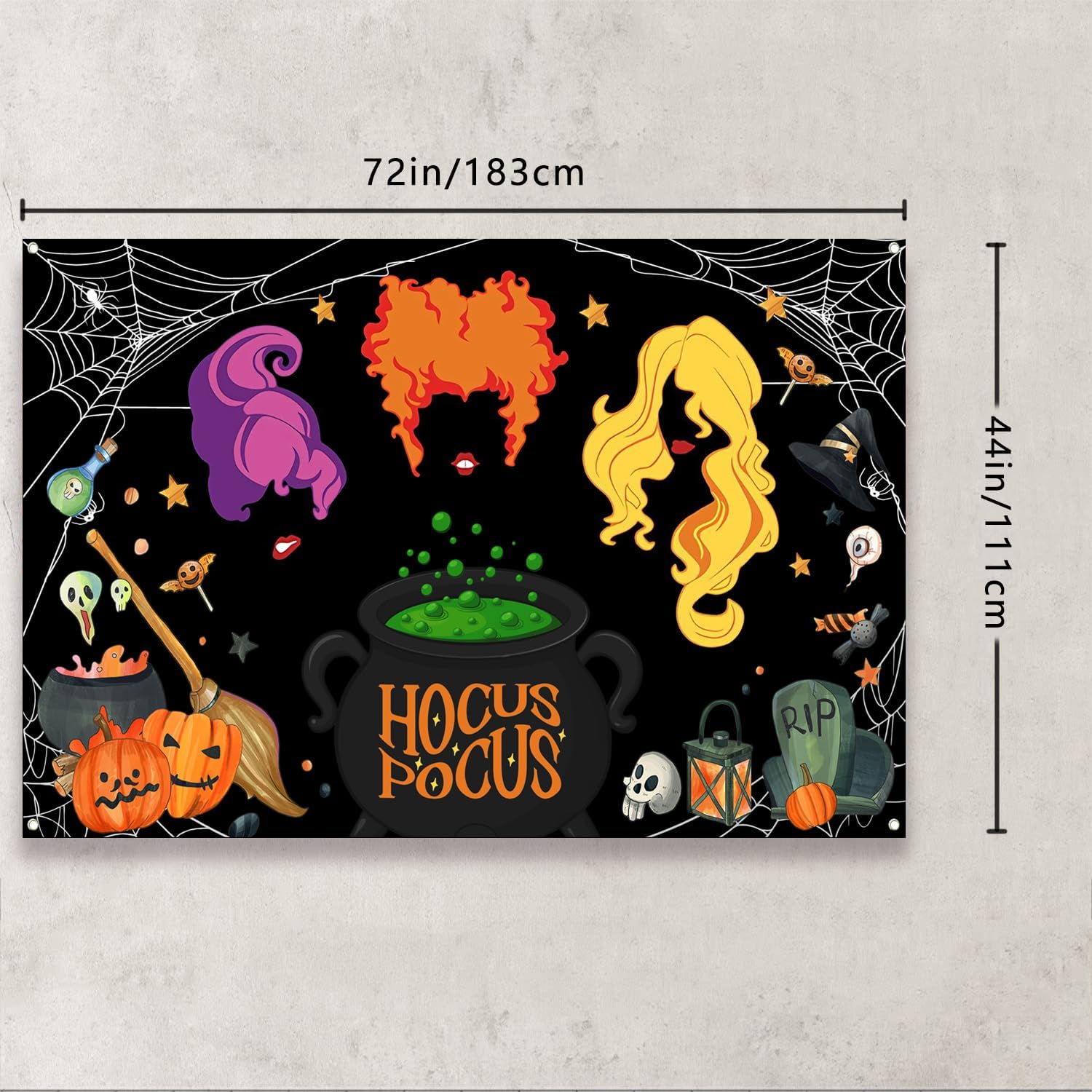 Hocus Pocus Halloween Backdrop Banner 44x72 Inches