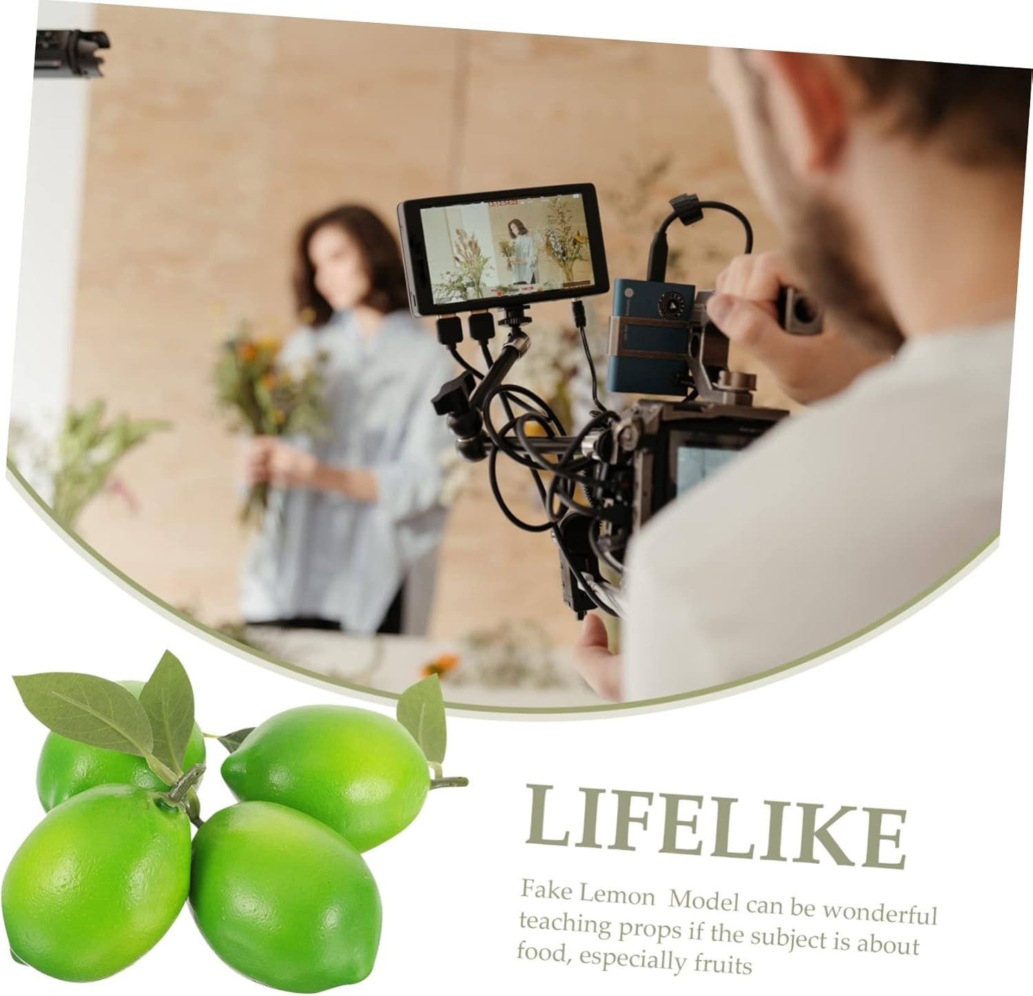 Luxshiny 4pcs Artificial Lemon Decor with Realistic Leaves
