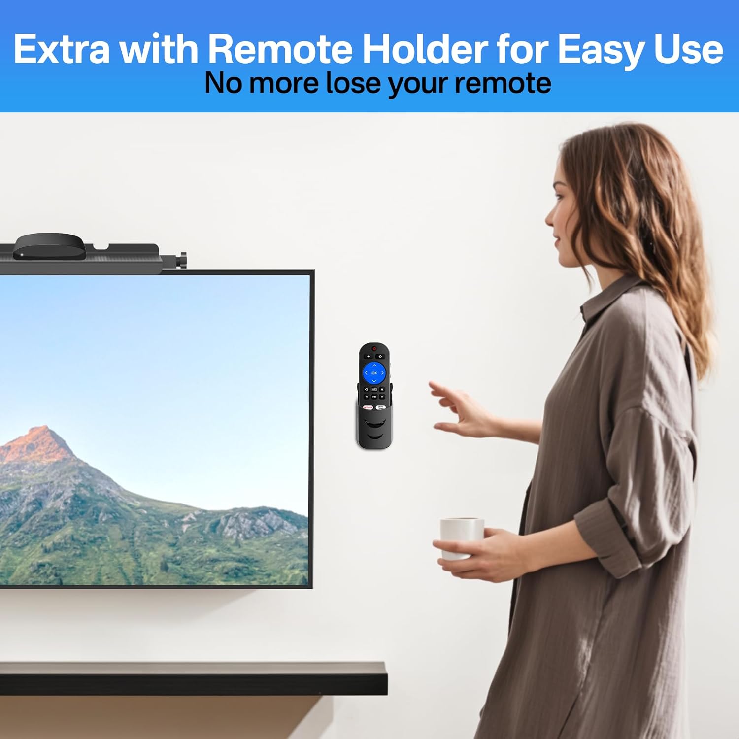 13 Inch Wide Adjustable TV Top Shelf with Cable Box Holder