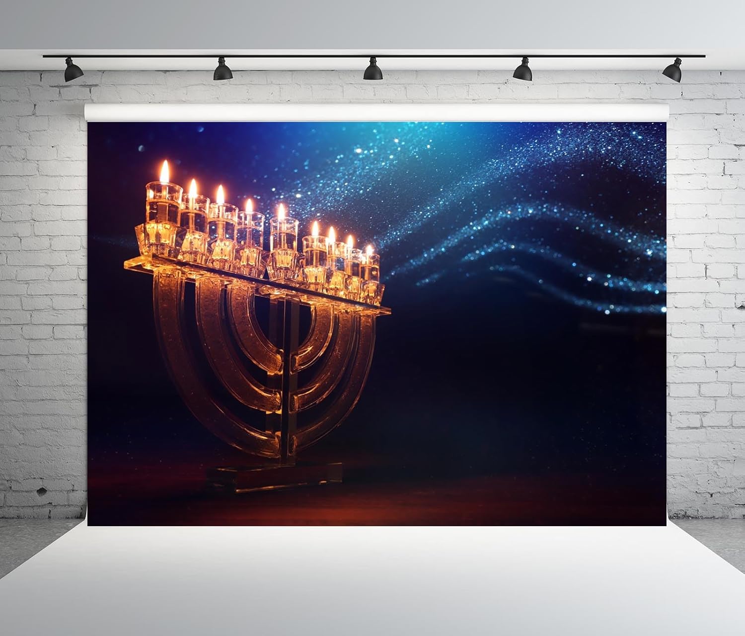 BELECO 10x8ft Hanukkah Fabric Backdrop