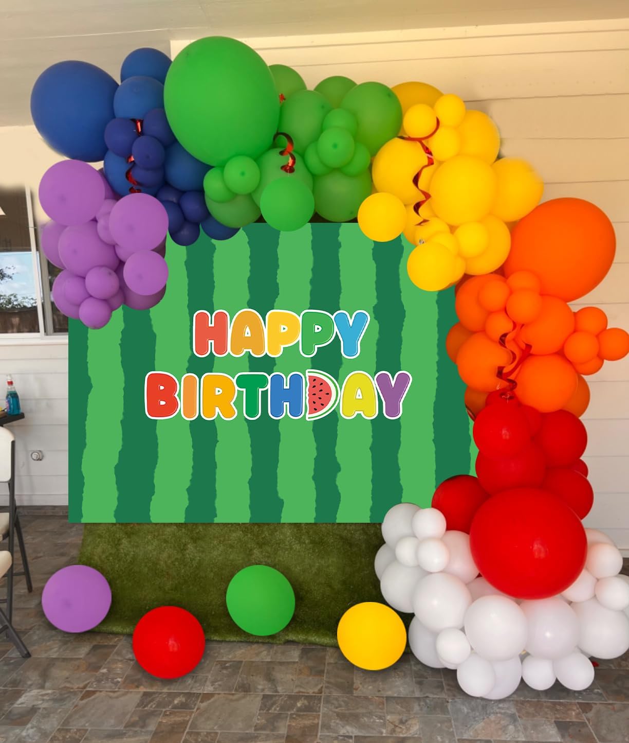 Cartoon Melon Birthday Backdrop 5x3FT Watermelon Theme Party Decor