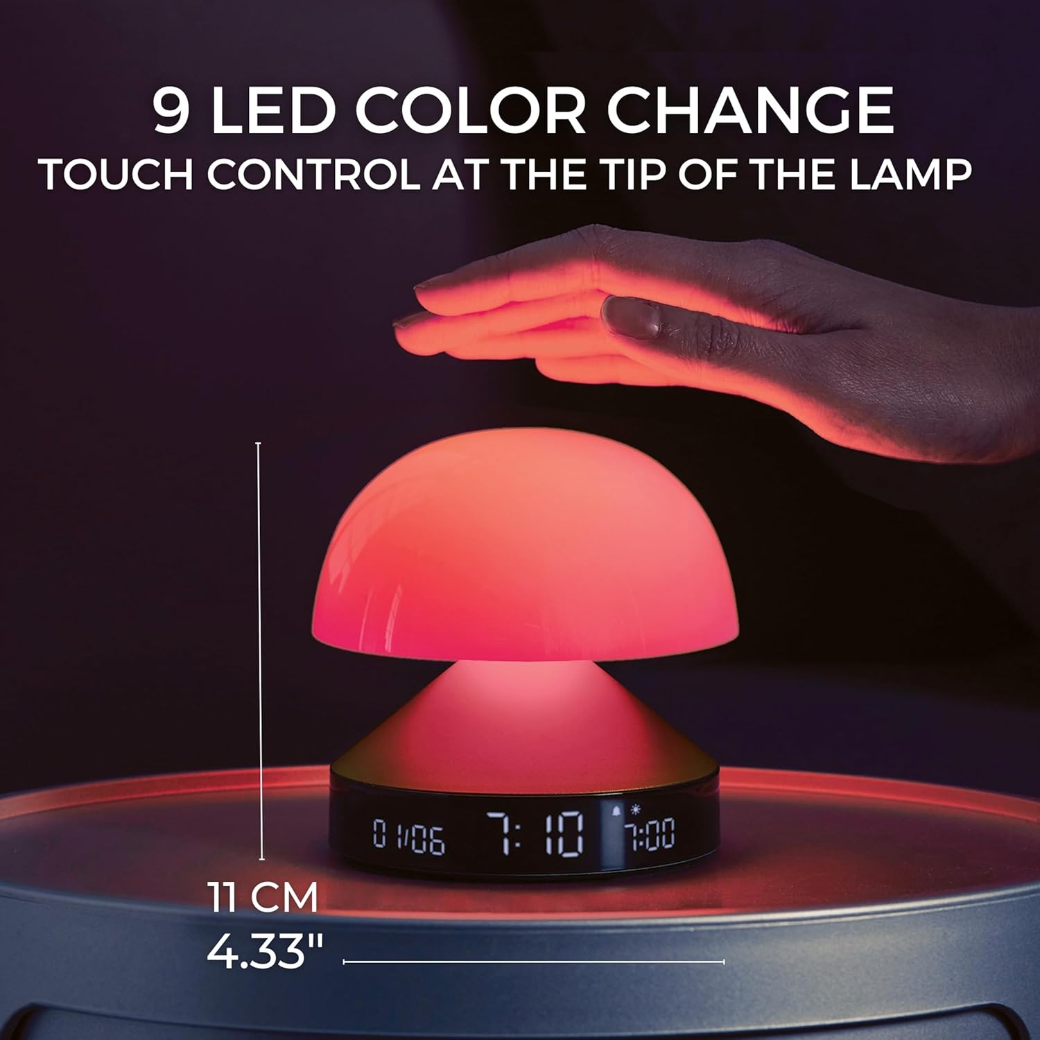 Lexon Mina Sunrise Alarm Clock with Sunset Lamp - Bronze