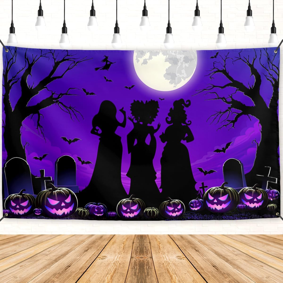 Flaircave Hocus Pocus Witch Sisters Halloween Backdrop
