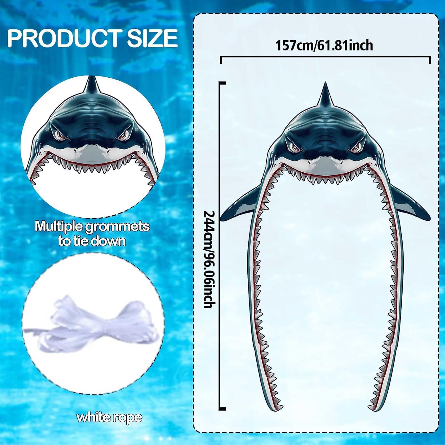 Ocean Theme Shark Party Decor Background Banner