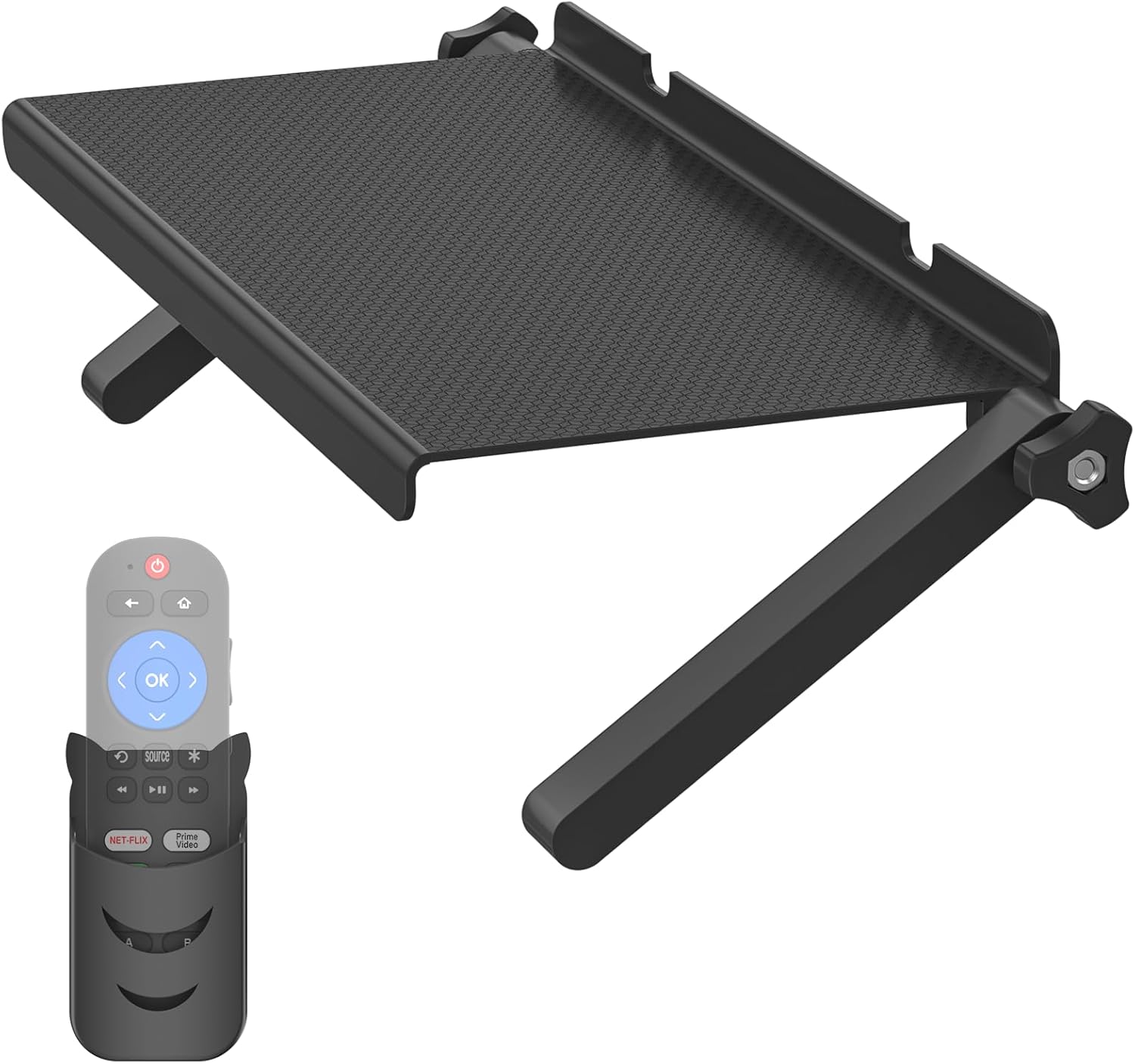 13 Inch Wide Adjustable TV Top Shelf with Cable Box Holder