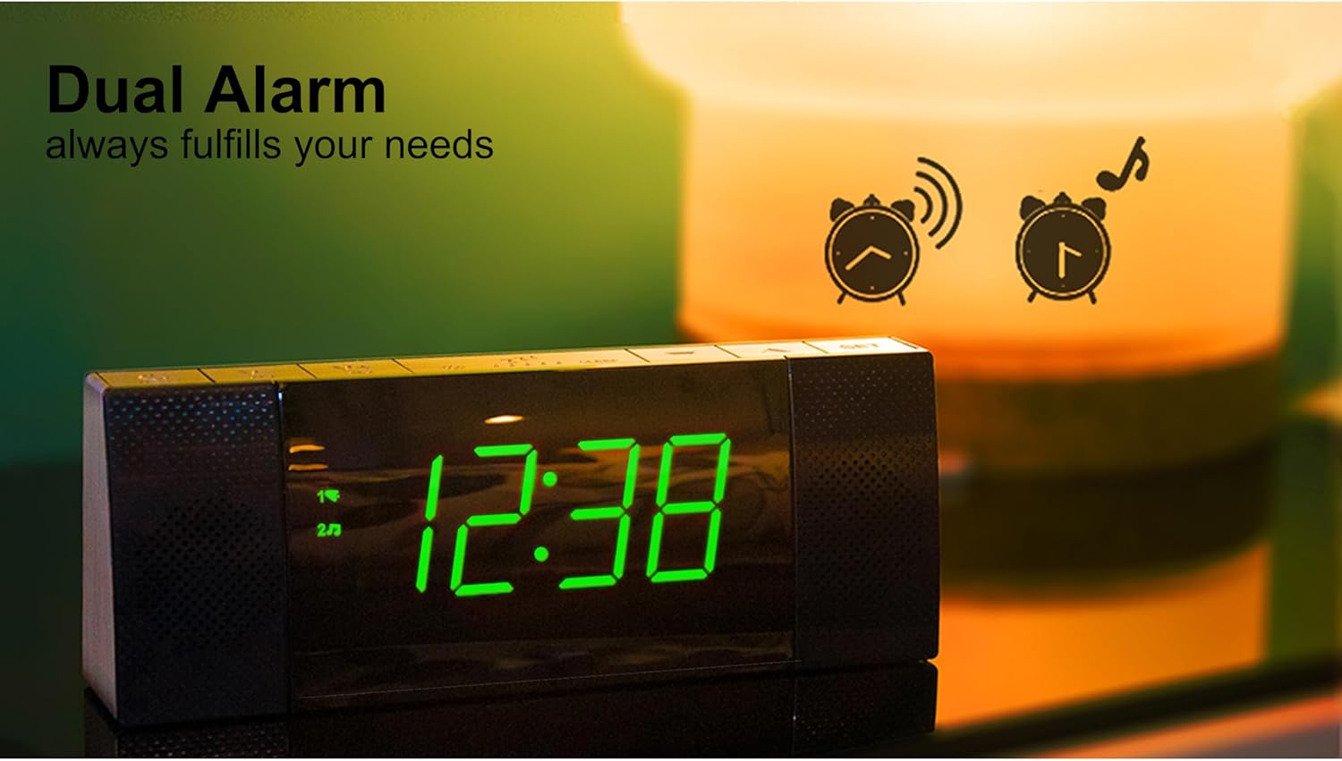iTOMA Bedside Alarm Clock Radio with Bluetooth Speaker and FM Radio