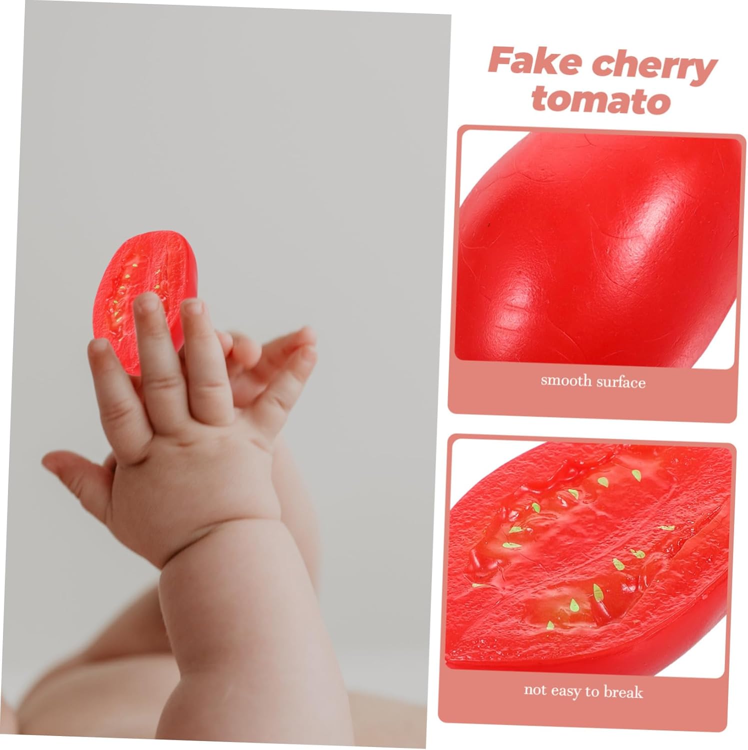 Unomor 10pcs Realistic Artificial Half Cherry Tomato Posing Props
