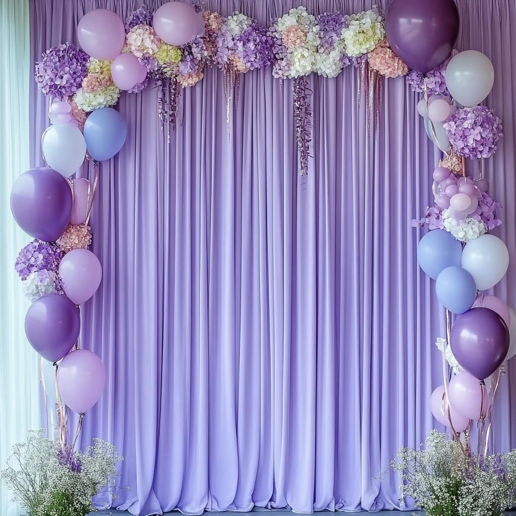 30ft x 10ft Lavender Wrinkle-Free Backdrop Drapes