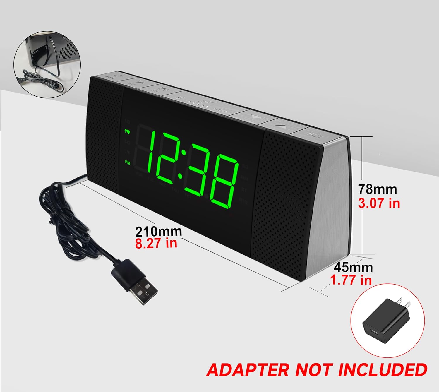 iTOMA Bedside Alarm Clock Radio with Bluetooth Speaker and FM Radio
